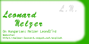 leonard melzer business card